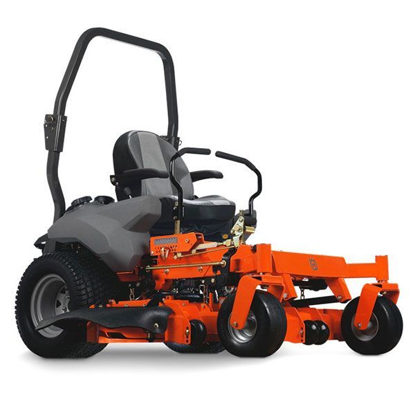 An Orange Lawn Mower With A Black Seat On A White Background — JC Hire In Maroochydore, QLD