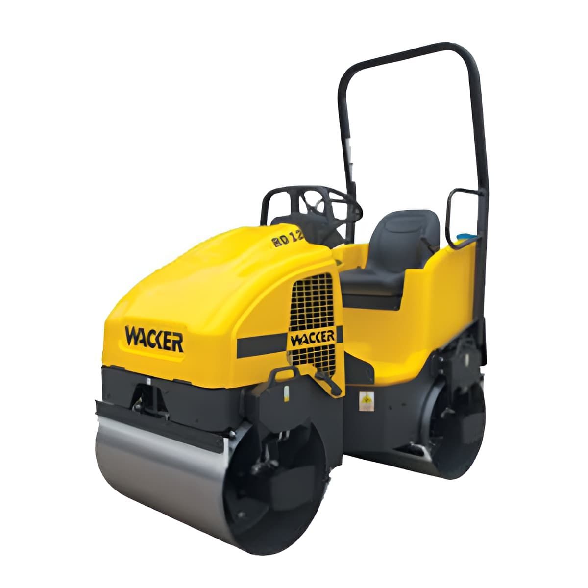 A Yellow Wacker Road Roller On A White Background — JC Hire In Bli Bli, QLD