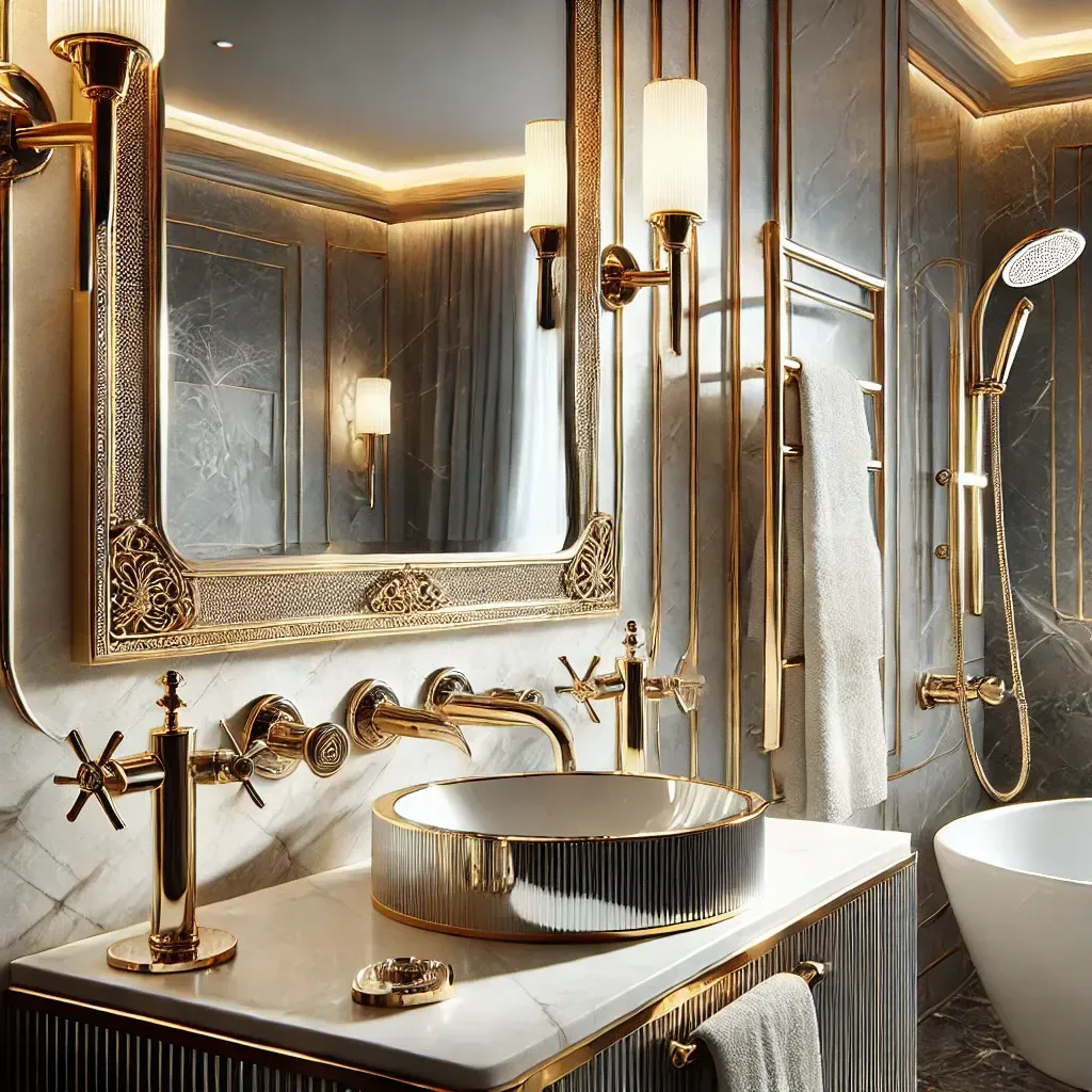 A bathroom with two sinks and a walk in shower.