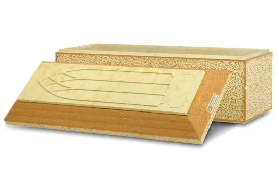 Golden decorative tissue box with a partially pulled-out patterned tissue