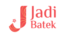 Jadi Batek logo in red and white: stylized 