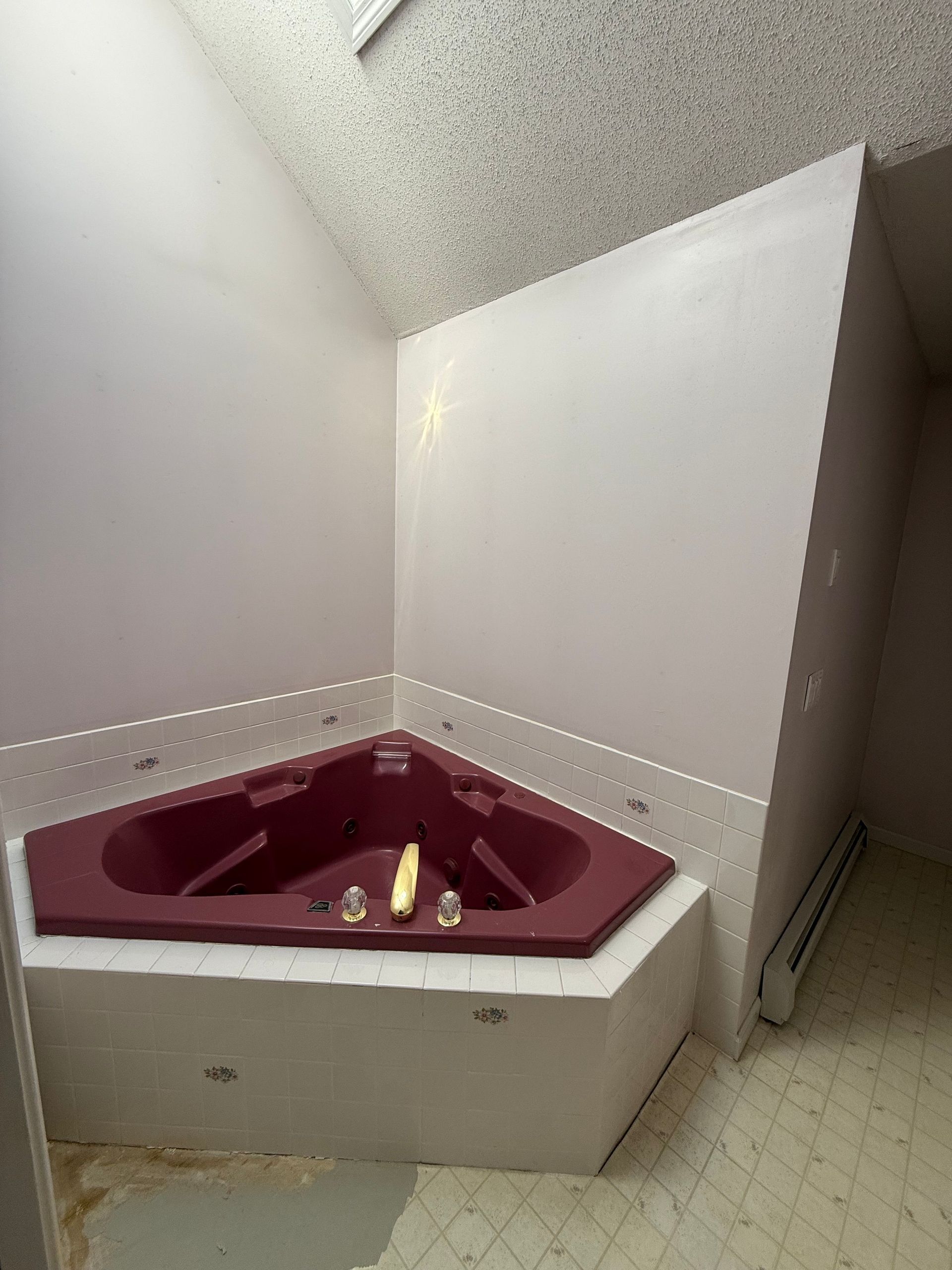 A bathroom with a jacuzzi tub and a toilet