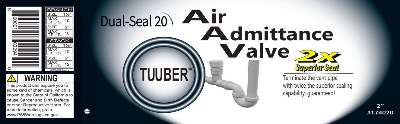 2 inch air admittance valve dfu information and insert