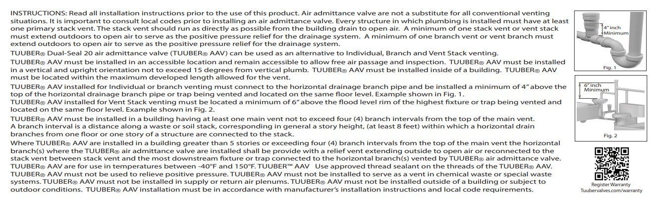 air admittance valve dfu and installation