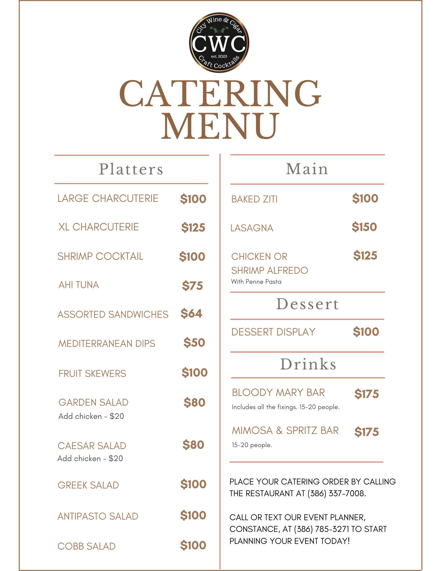 Catering Menu