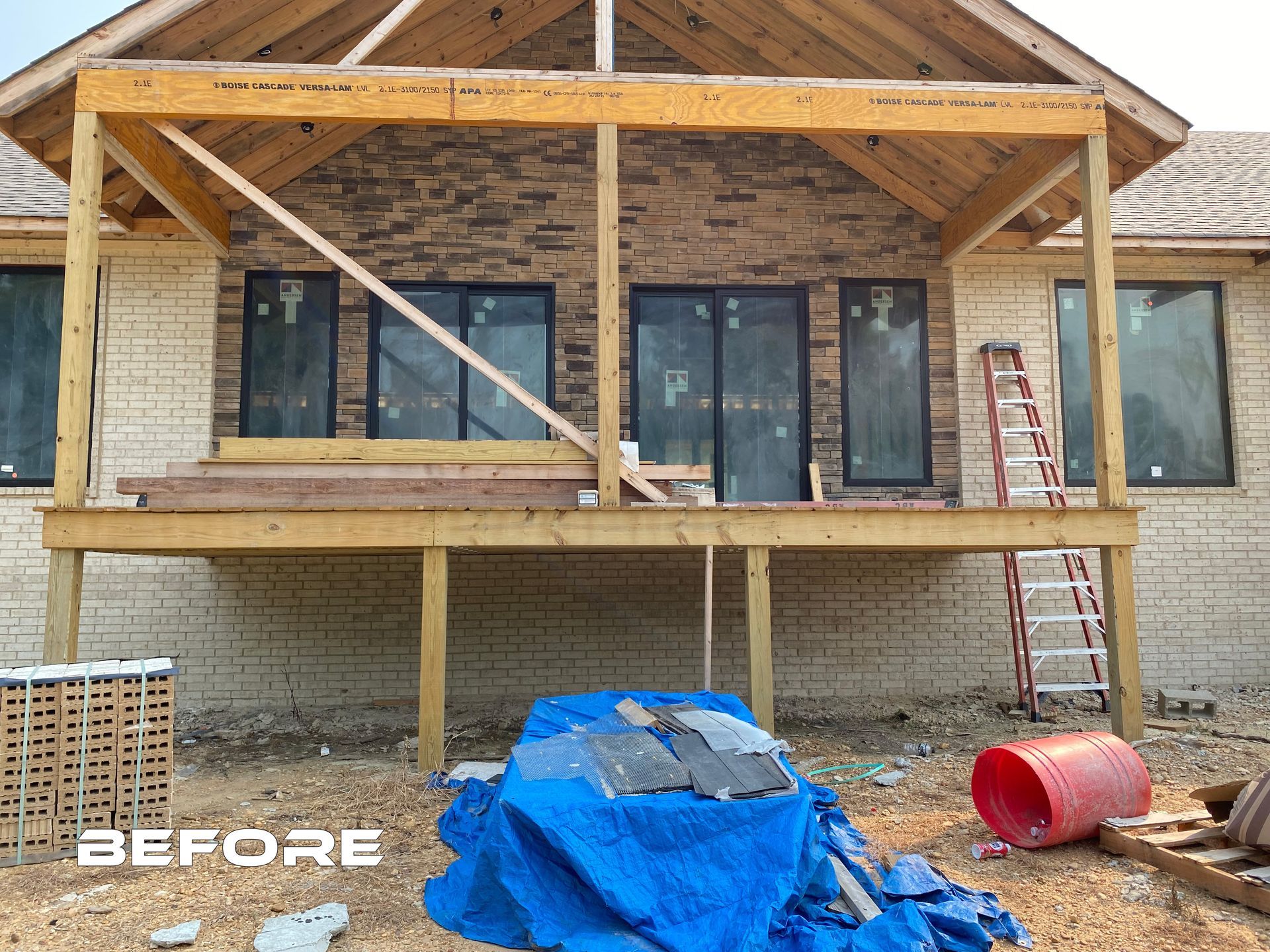 A before picture of a house under construction