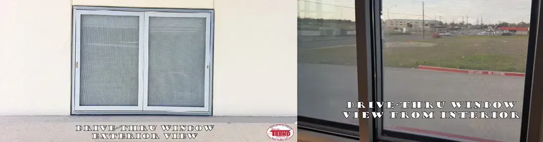 A picture of a sliding glass door next to a picture of a sliding glass door.