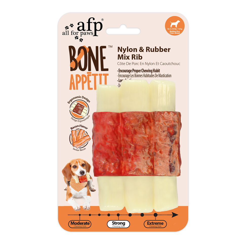 AFP Bone Appetit - Nylon & Rubber Mix Rib - Bacon Flavor