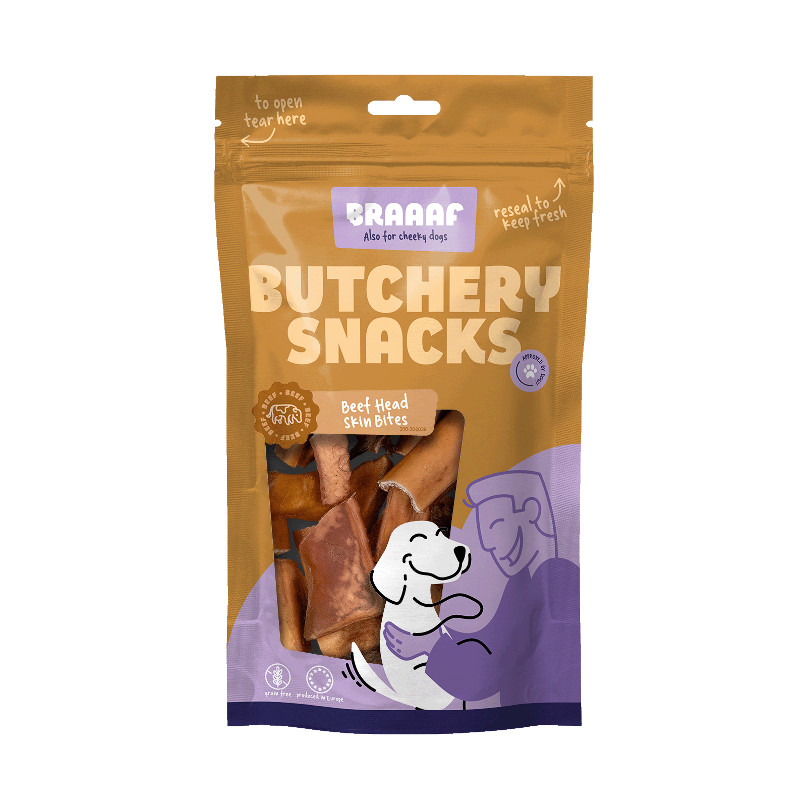 Braaaf Butchery Snacks Runderkophuid stukjes 150 g
