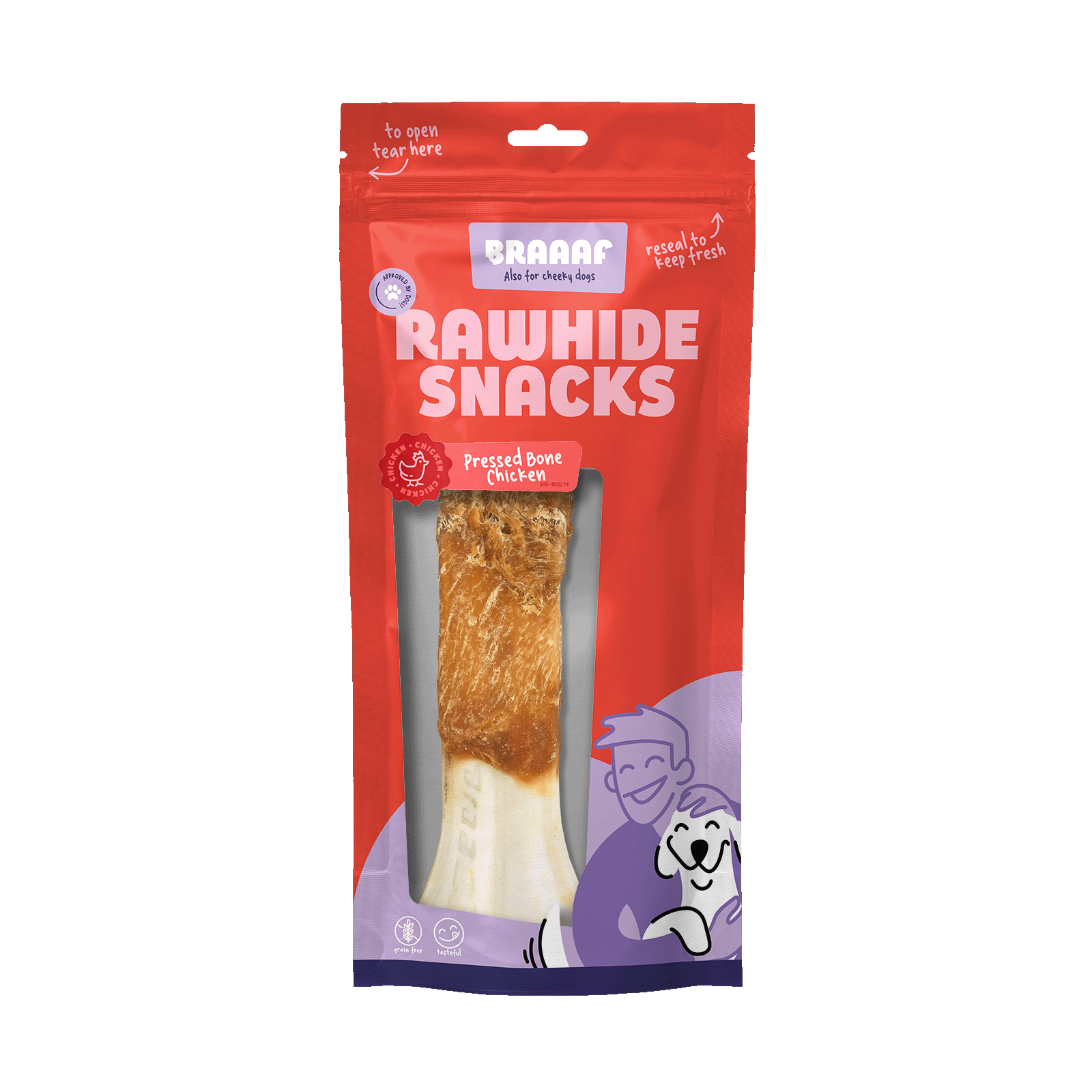 Braaaf Rawhide Pressed Bone Kip - 20 cm