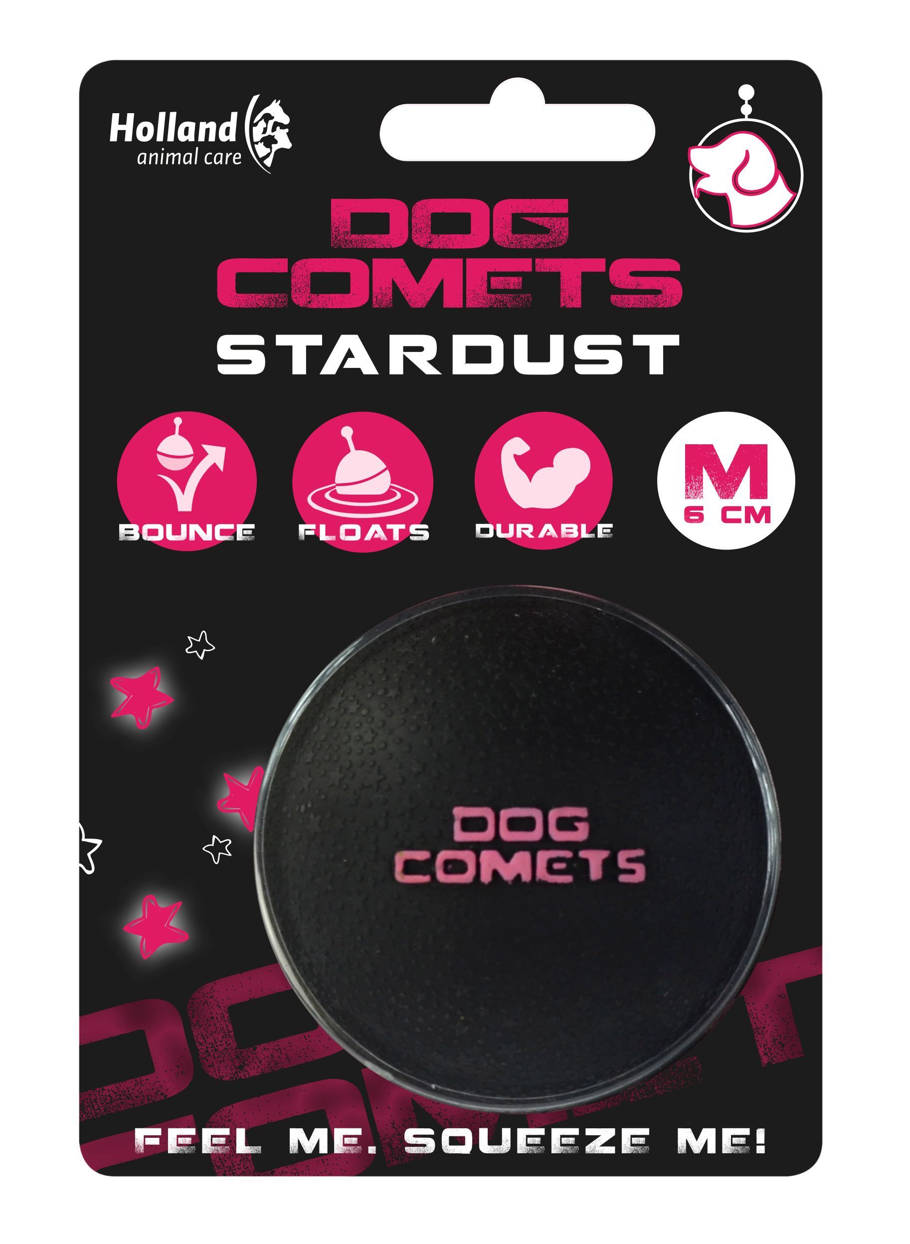 Dog Comets Stardust Zwart/Roze M