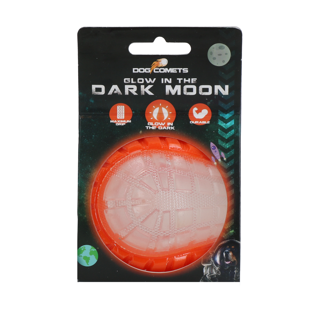 Dog Comets Glow In The Dark Moon Bal M Oranje