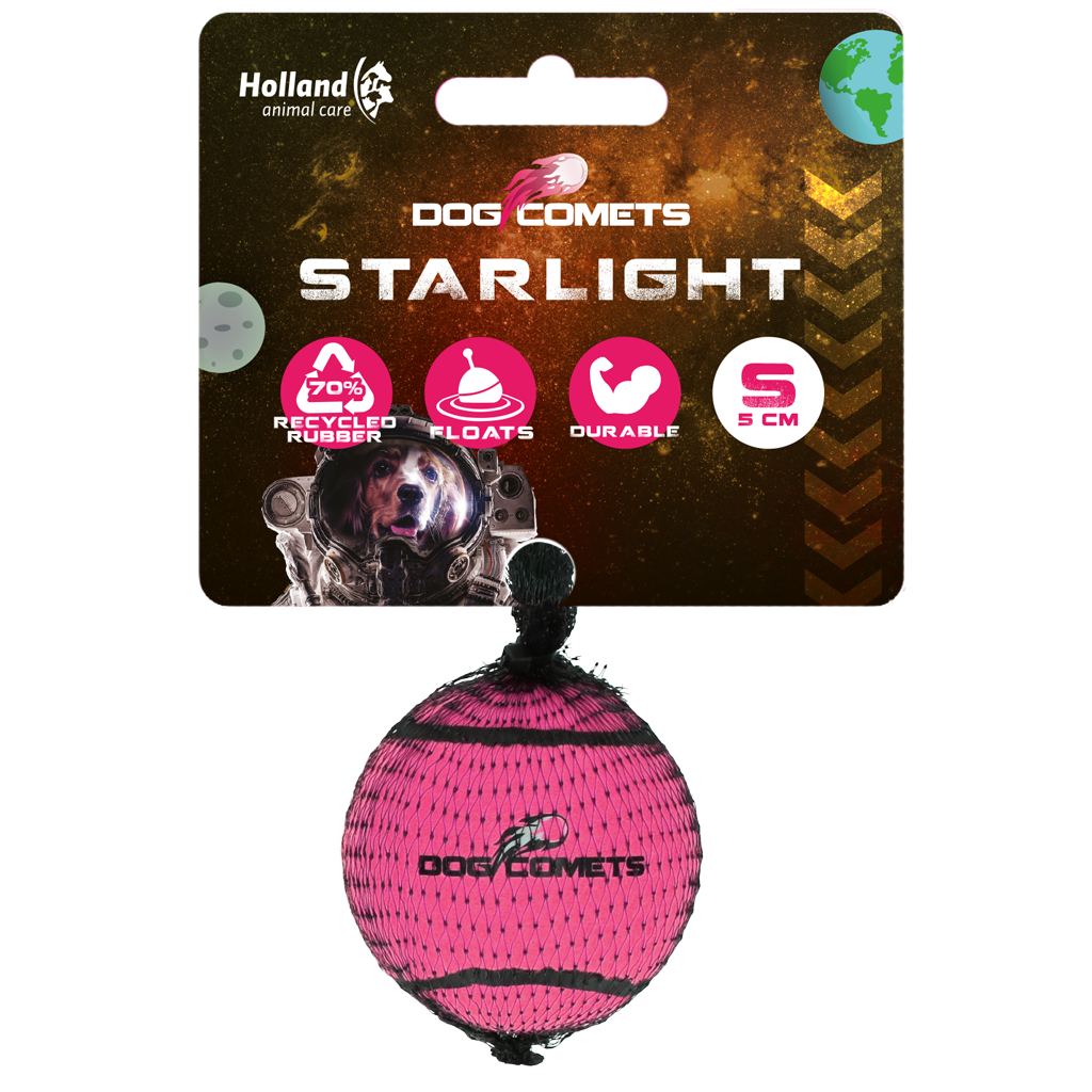 Dog Comets Tennisbal Starlight S Roze
