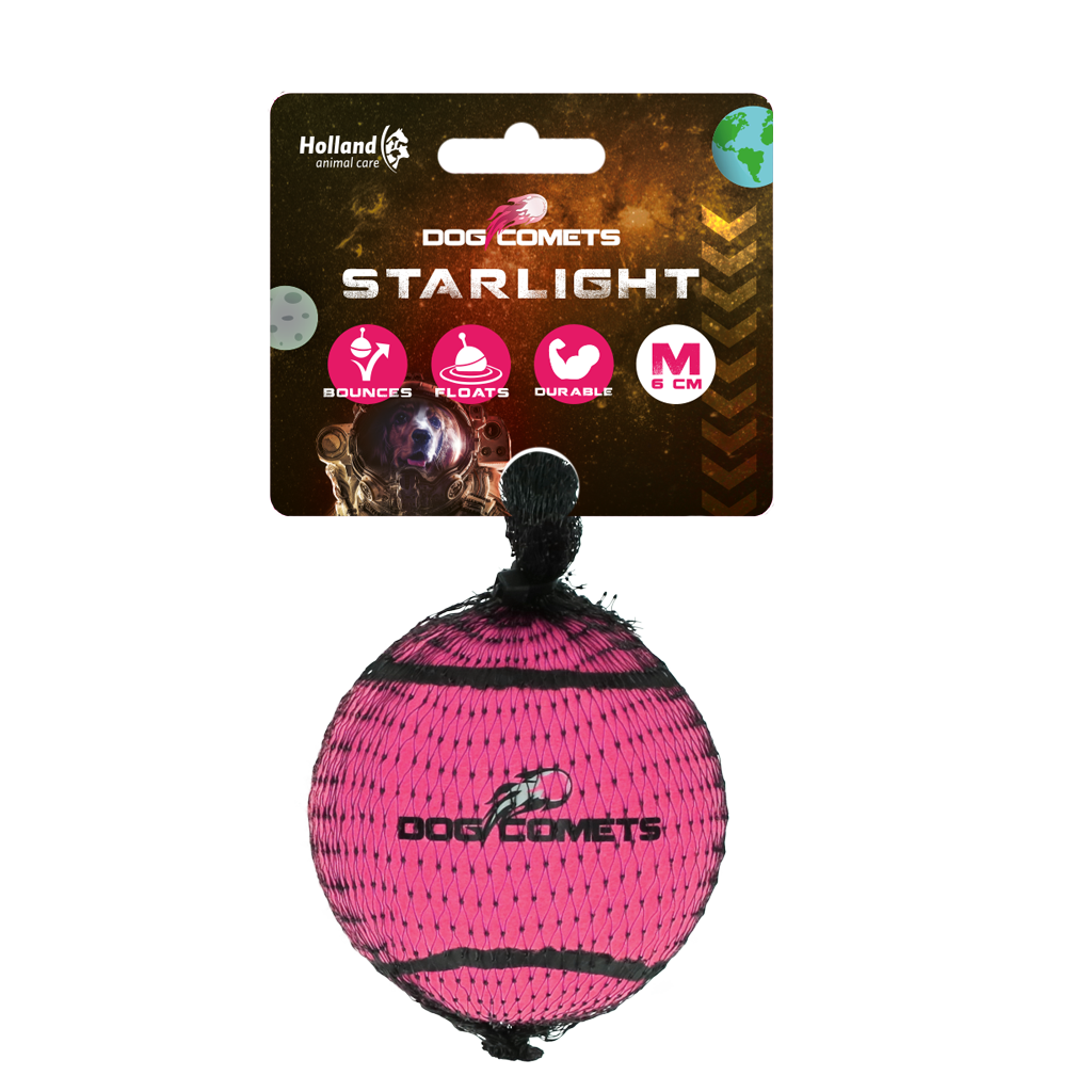 Dog Comets Tennisbal Starlight M Roze