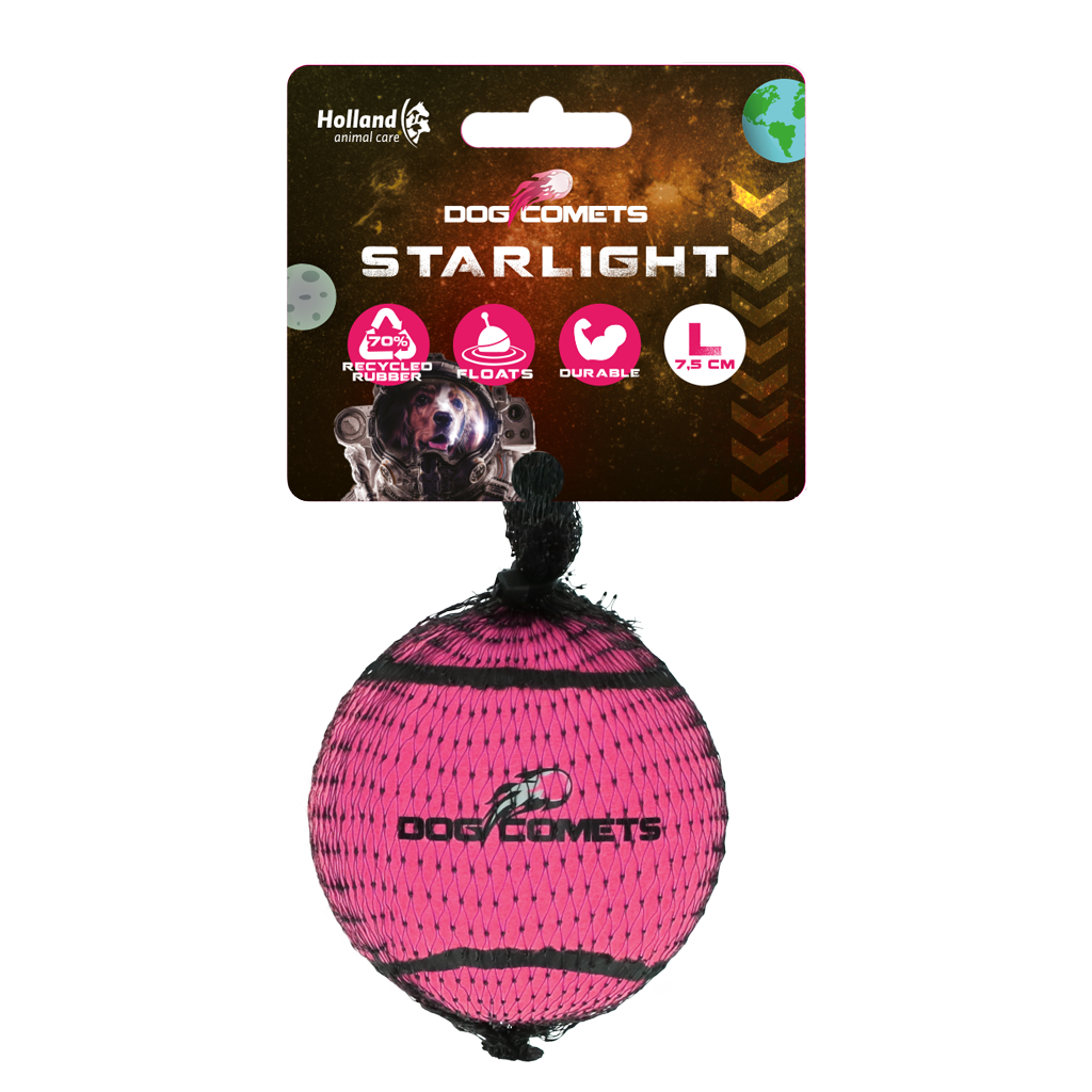 Dog Comets Tennisbal Starlight L Roze