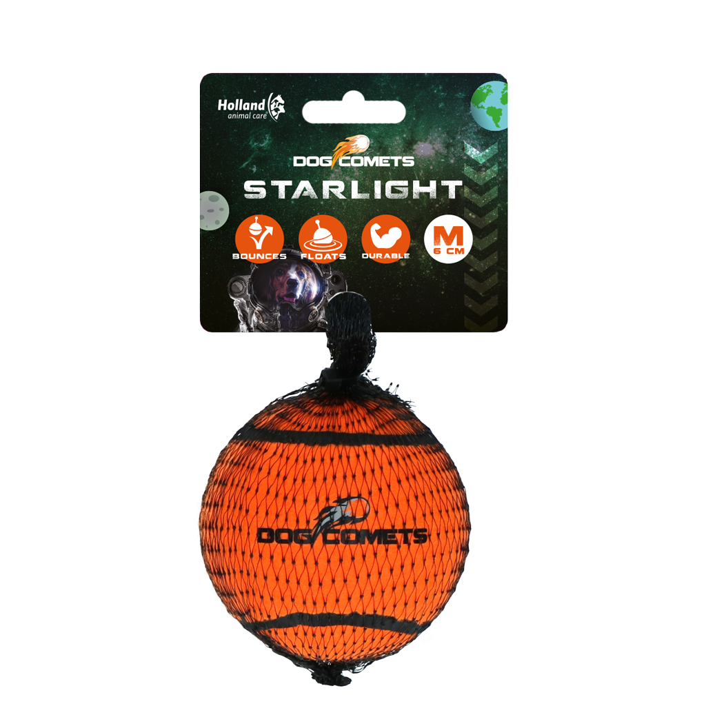 Dog Comets Tennisbal Starlight M Oranje
