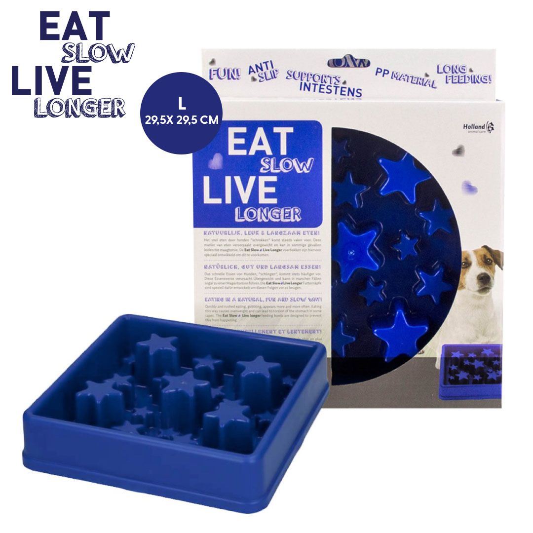 Eat Slow Live Longer Star Blauw L