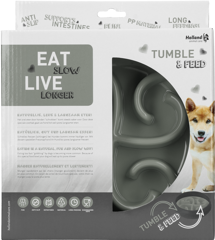 Eat Slow Live Longer Tumble Feeder Grijs