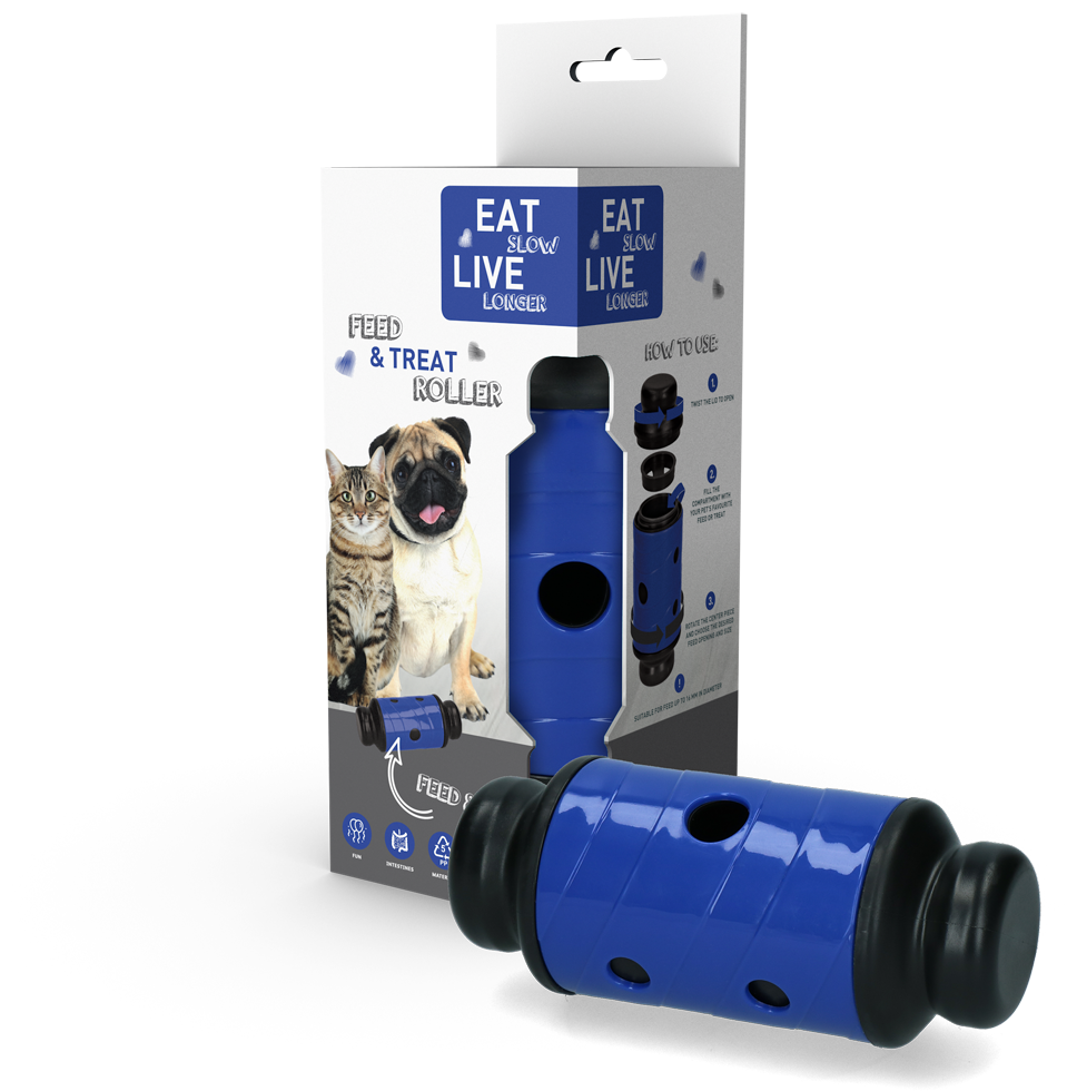 Eat Slow Live Longer Feed & Treat Roller Blauw S