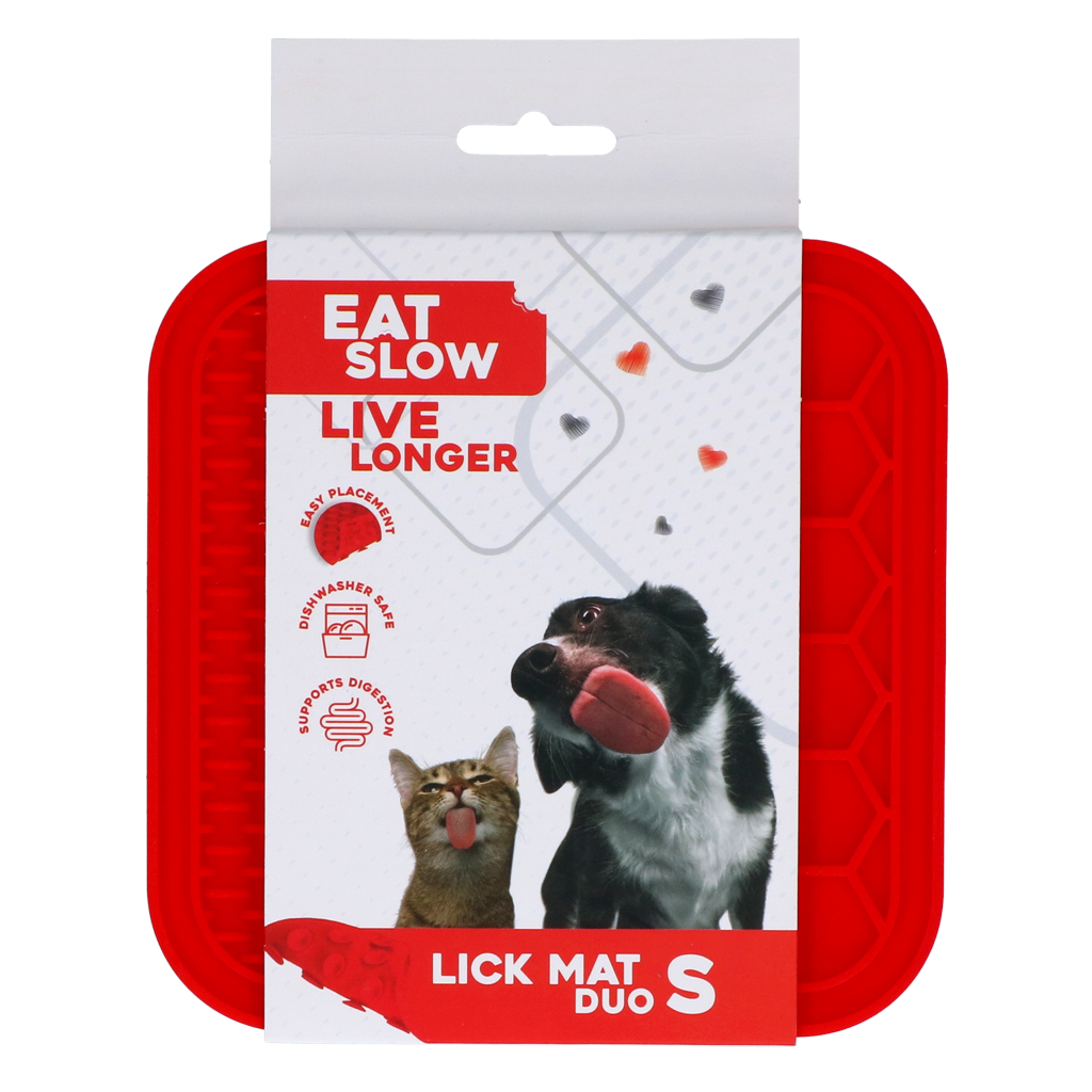 Eat Slow Live Longer Lick Mat Duo S Rood