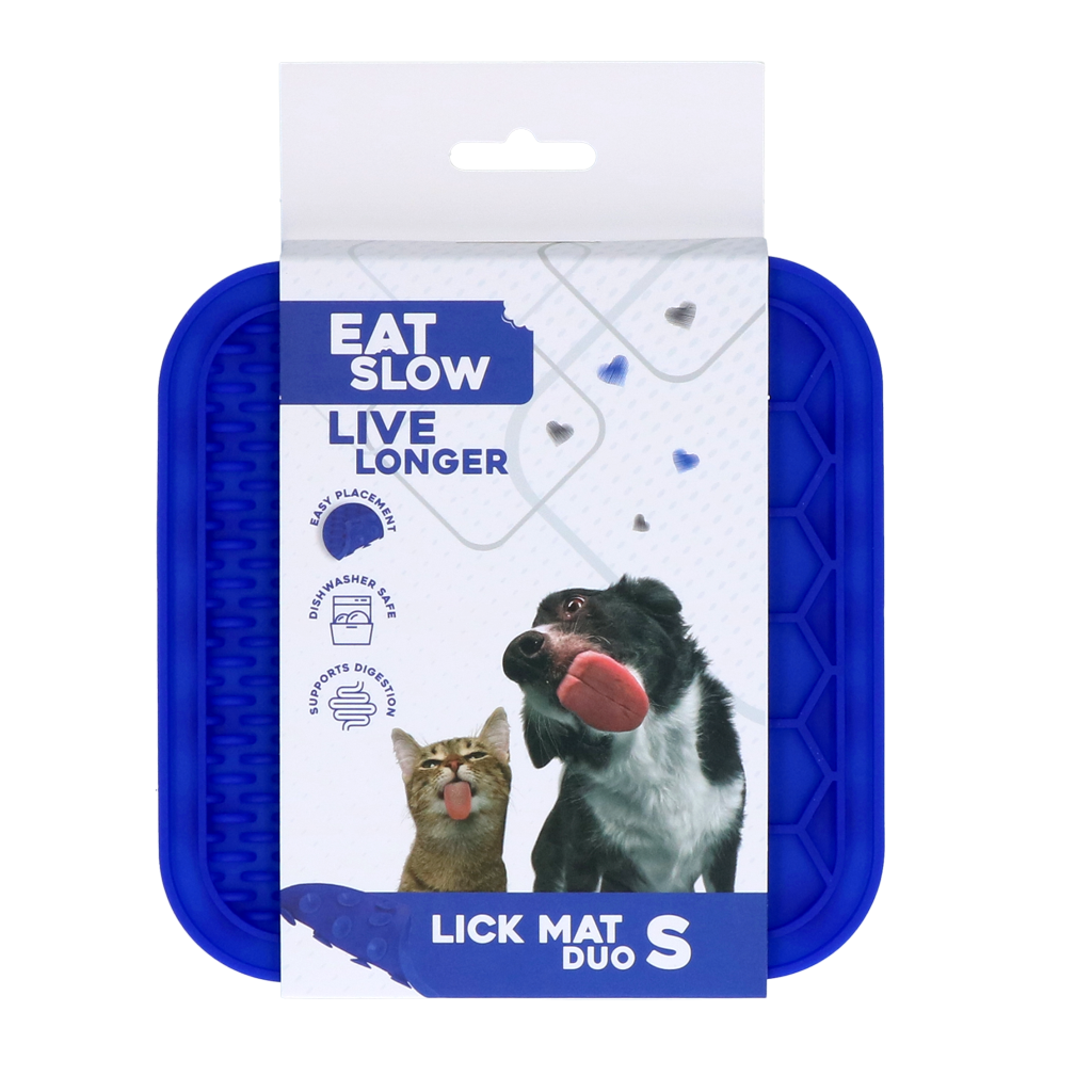 Eat Slow Live Longer Lick Mat Duo S Blauw