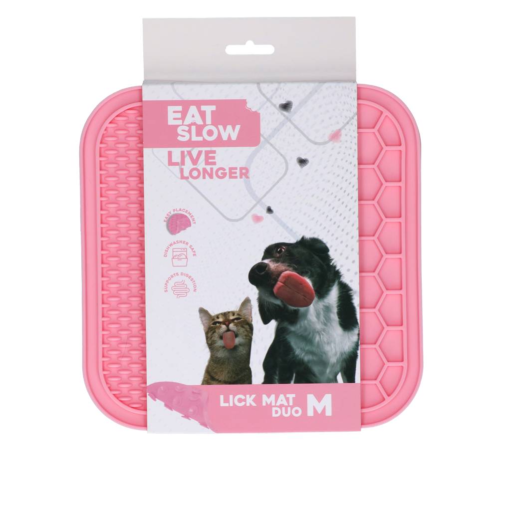 Eat Slow Live Longer Lick Mat Duo M Roze