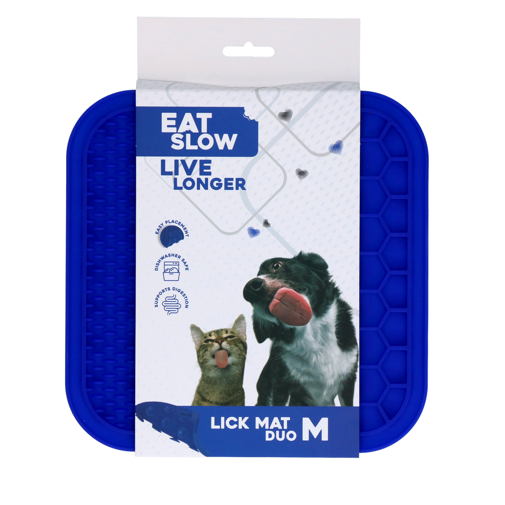 Eat Slow Live Longer Lick Mat Duo M Blauw