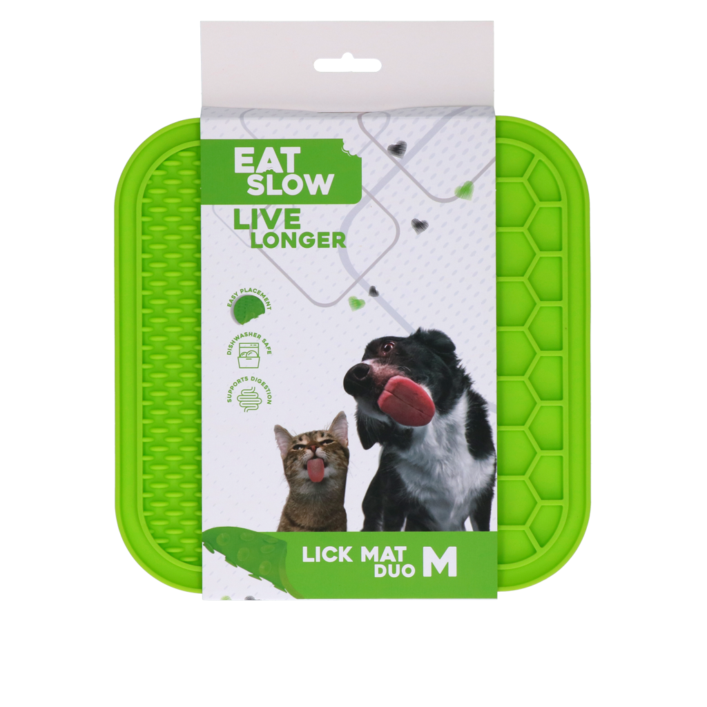 Eat Slow Live Longer Lick Mat Duo M Groen