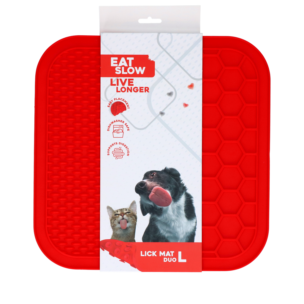 Eat Slow Live Longer Lick Mat Duo L Rood