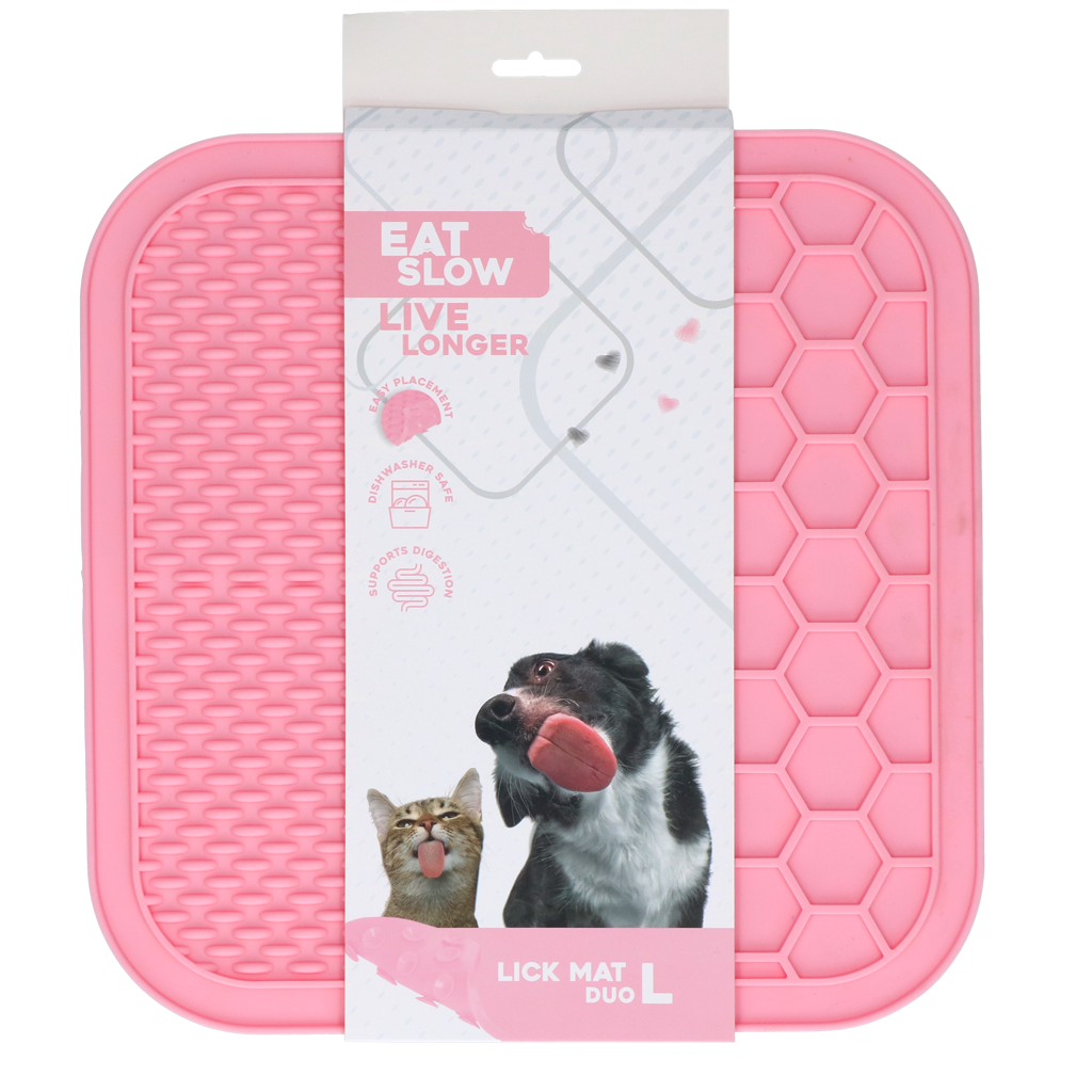 Eat Slow Live Longer Lick Mat Duo L Roze