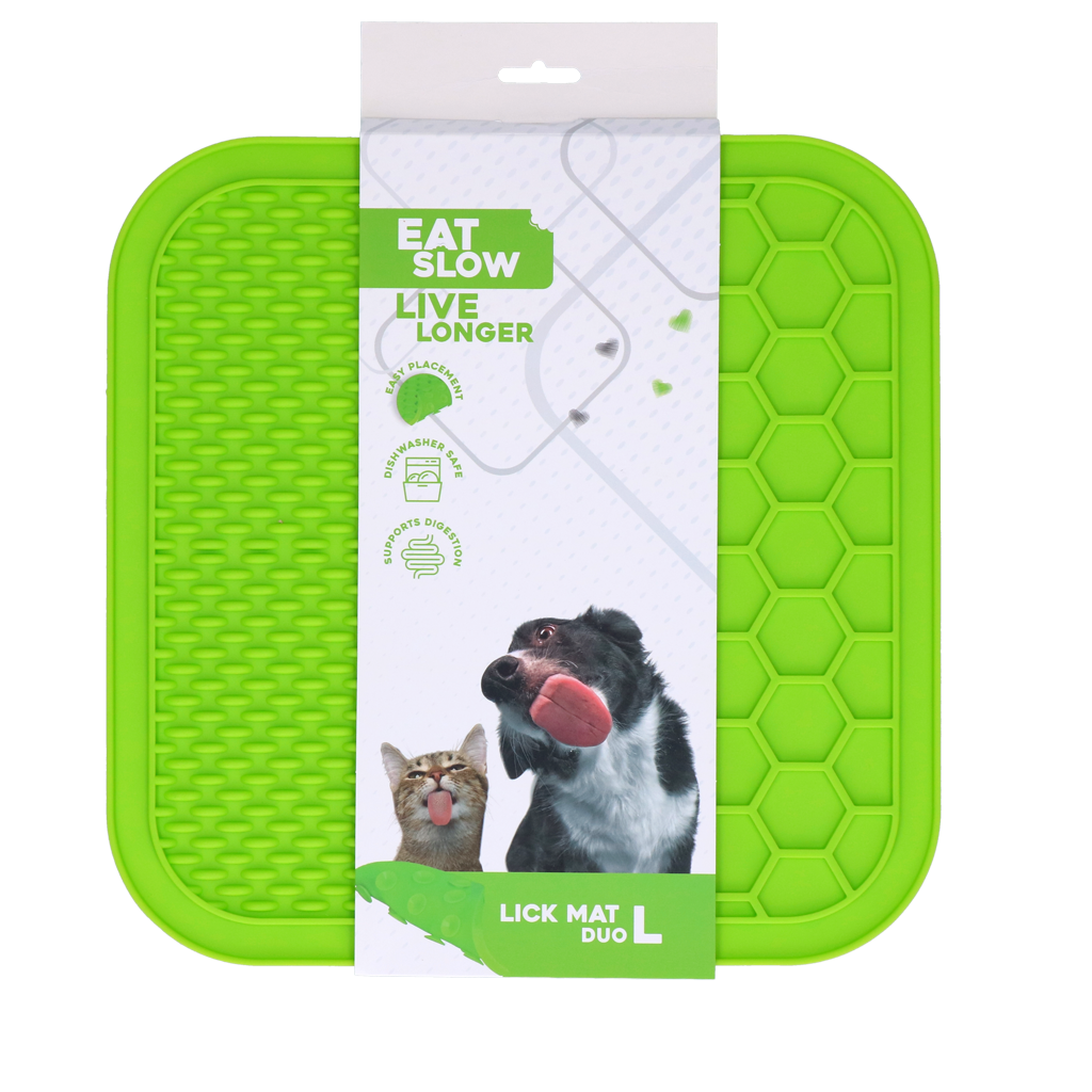 Eat Slow Live Longer Lick Mat Duo L Groen
