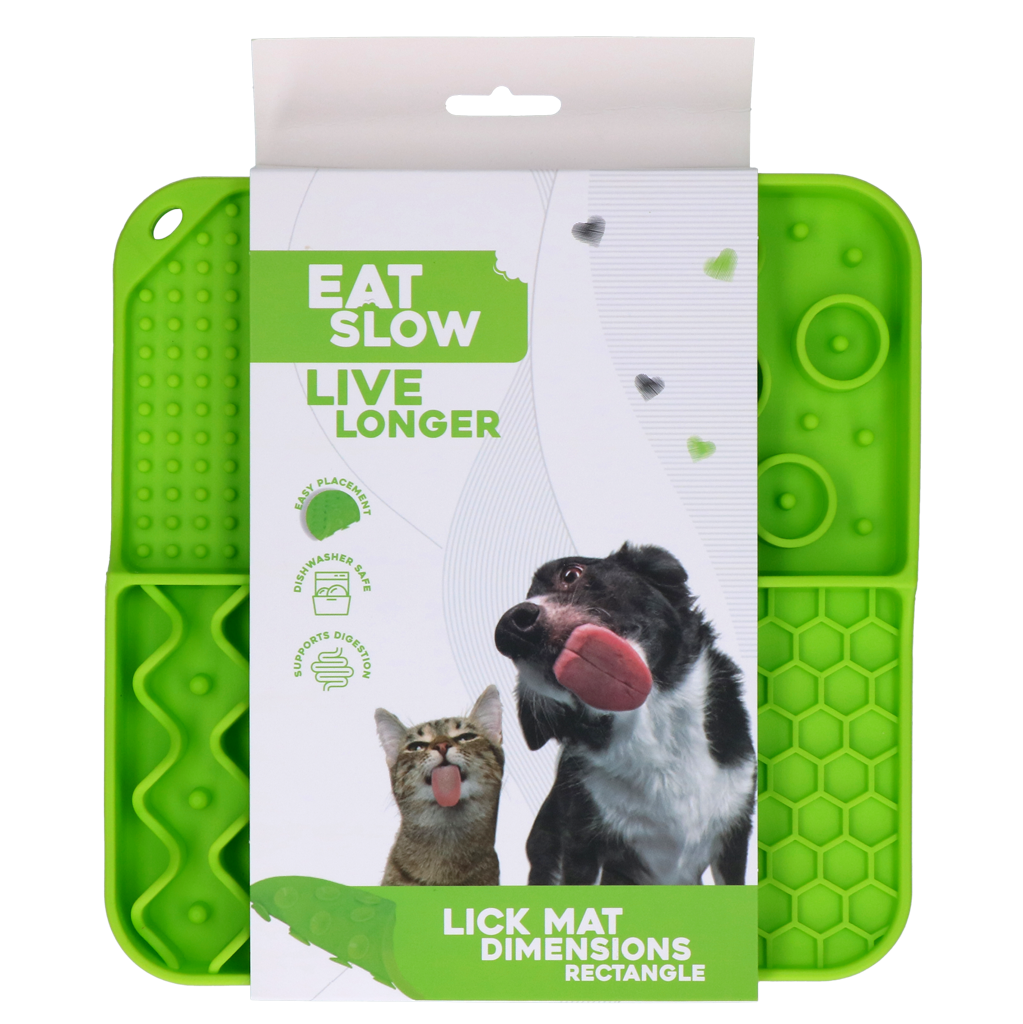 Eat Slow Live Longer Lick Mat Dimensions Rectangle Groen