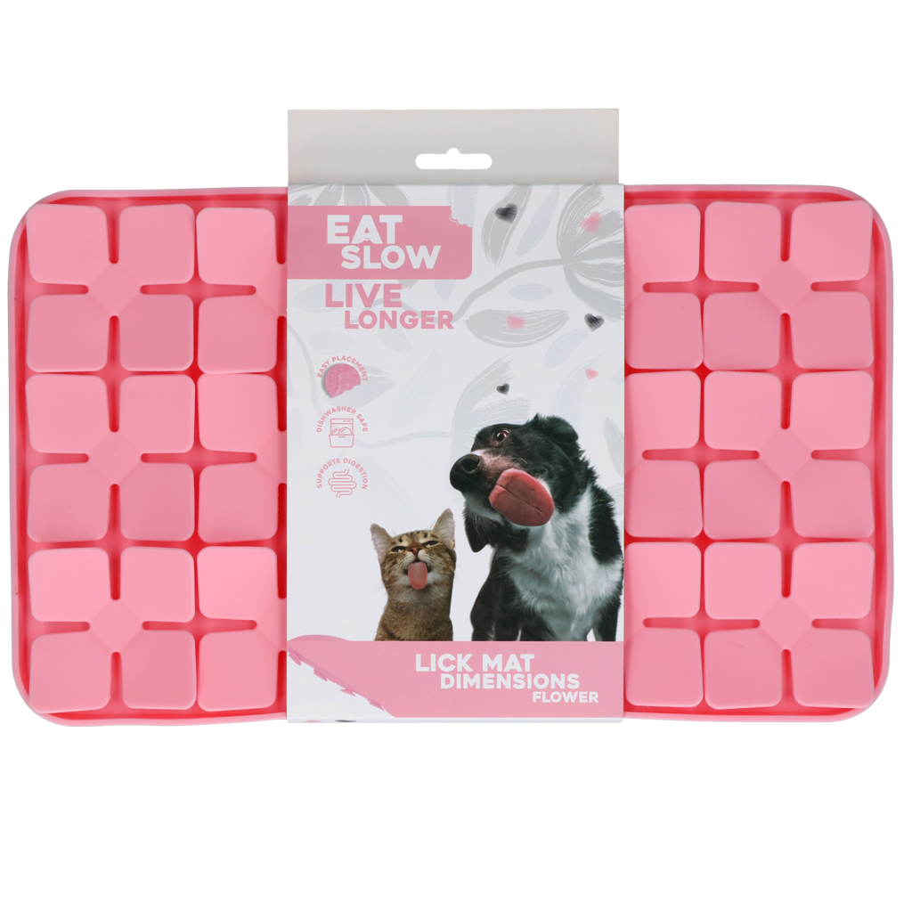 Eat Slow Live Longer Lick Mat Dimensions Flower Roze