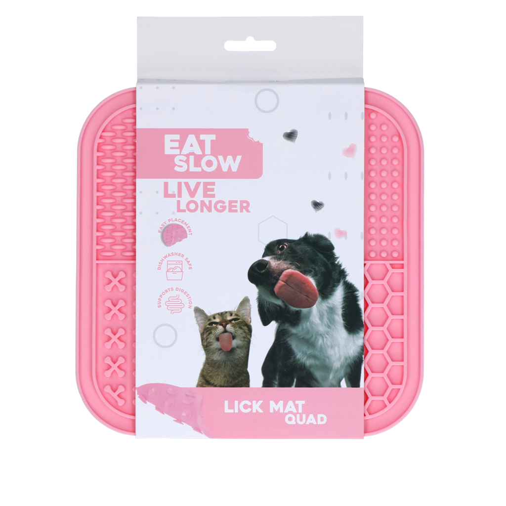 Eat Slow Live Longer Lick Mat Quad Roze