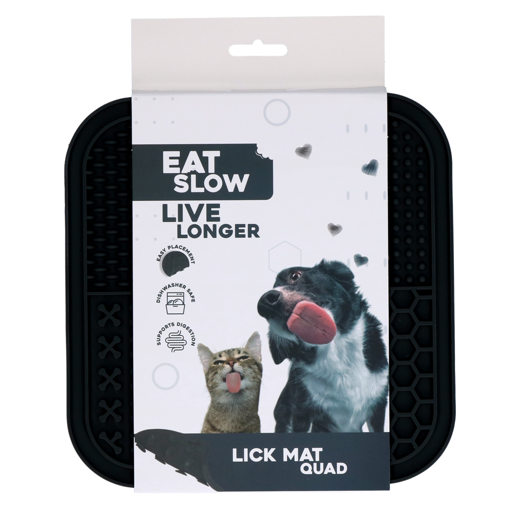 Eat Slow Live Longer Lick Mat Quad Grijs
