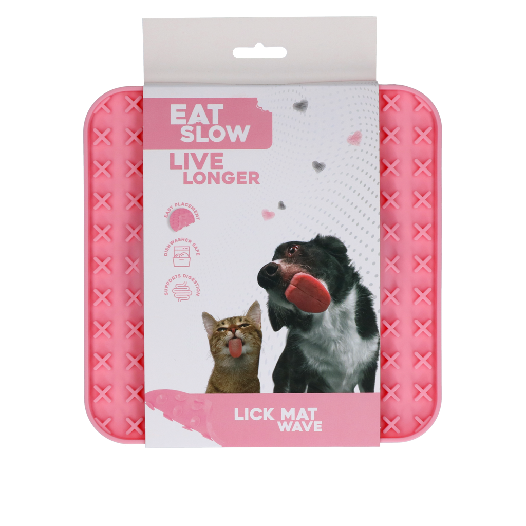 Eat Slow Live Longer Lick Mat Wave Roze
