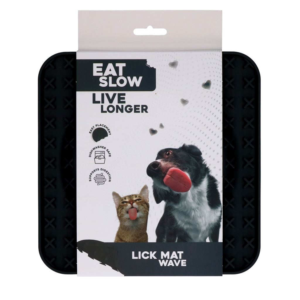 Eat Slow Live Longer Lick Mat Wave Grijs