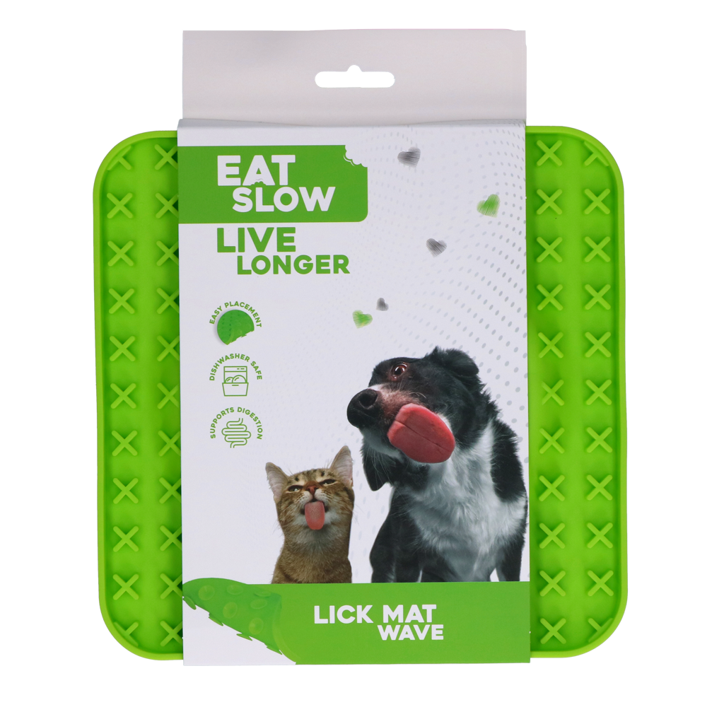Eat Slow Live Longer Lick Mat Wave Groen
