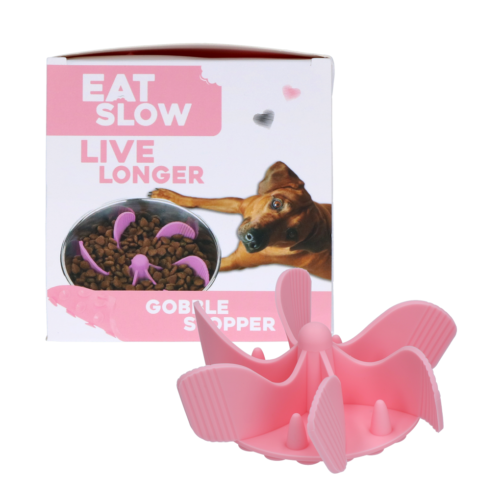 Eat Slow Live Longer Gobble Stopper Roze