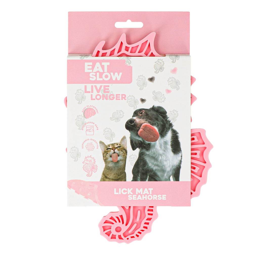 Eat Slow Live Longer Lick Mat Seahorse Roze