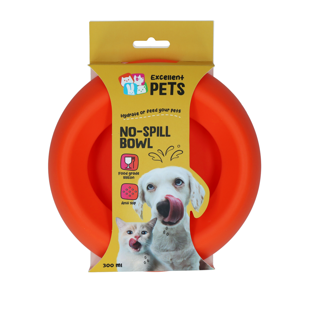 Excellent Pets No-Spill Bowl 300ml Oranje S