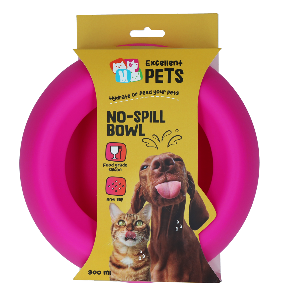 Excellent Pets No-Spill Bowl 800ml Roze M