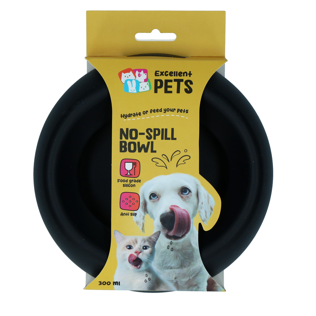 Excellent Pets No-Spill Bowl 300ml Antraciet S