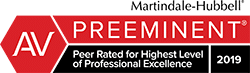 martindale hubbell has been rated for highest level of professional excellence in 2019