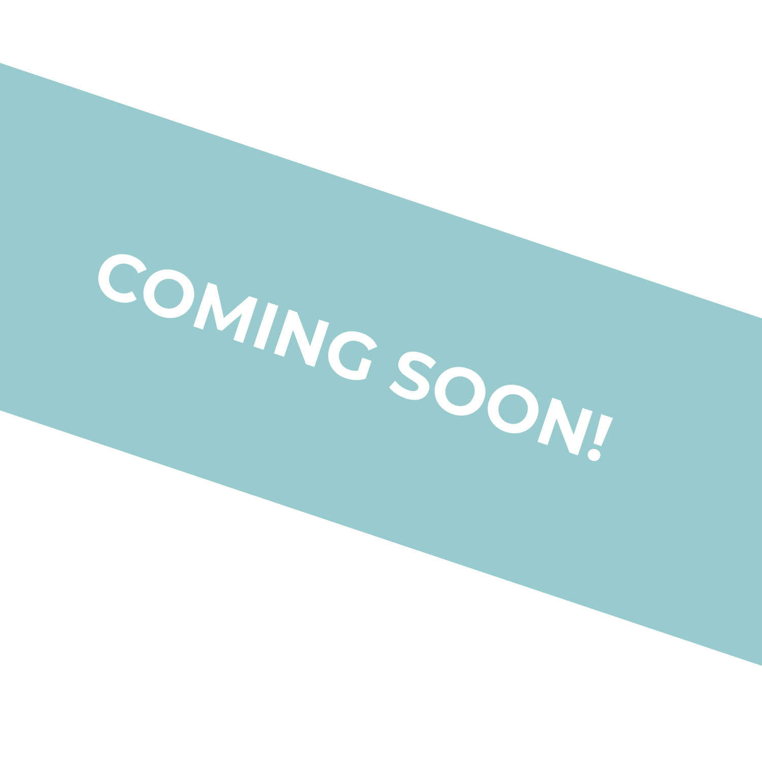 A blue sign that says `` coming soon '' on a white background.