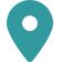 A blue map pin with a white circle in the middle.