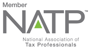 The natp logo is a member of the national association of tax professionals.