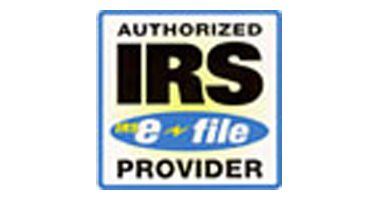 A logo for an authorized irs e file provider