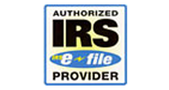 A logo for an authorized irs e file provider