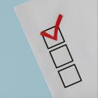 A checklist with a red checkmark and 3 boxes